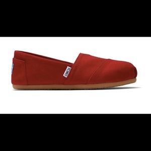 TOMS Red Canvas Women's Classics 8.5